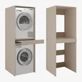 PLATAN ROOM Hochschrank Badschrank Waschmaschine Trockner Schrank Waschmaschinenschrank für Waschmaschine & Wäschetrockner Überbauschrank 187 x 65 x 66 cm Badregal (Cappuccino, 66 cm breit)