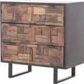 Marrakesch Industrial Kommode mit Schubladen aus Holz 78cm | Vintage kleines Sideboard Komode Adaline für stilvolle Aufbewahrung & Boho Dekoration im Wohnzimmer & Schlafzimmer