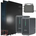 SUNNIVA® 1840W Balkonkraftwerk mit 4.48 kWh Speicher Marstek 2x B2500-D, BIFAZIAL FULLBLACK komplett Steckdose, PV Solaranlage Komplettset mit Solarspeicher, 4x 460W N-Type Glas-Glas Bifacial Module