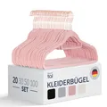 Blumtal Kleiderbügel 20 Stück - 360° Drehbar und Belastbar - Platzsparend und Rutschfest - Rosa Mit Samtbezug - Hangers