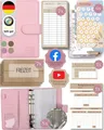 BeginnerBudget Ringbuchmappe Budget Planner Starter-Set Sparbuch zum Geld Sparen + Spar-Challenges, Rosa
