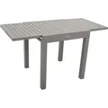 DEGAMO Balkontisch Gartentisch TIRANA 70/140x70cm, ausziehbar, Alu silbergrau - Silber