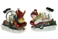 2er Set Schneekugel Spieluhr Licht & Schneeantrieb Ø100mm H:17cm Schüttelkugel
