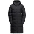 Jack Wolfskin Daunenmantel FROZEN PALACE COAT W RDS mit Entendaunen- und Federfüllung, mit individuell anpassbarer Kapuze schwarz XXL (48)