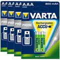 2x VARTA Phone-Akku 56398 Micro AAA HR03 800mAh NiMH 4 Stück = 8 Akku`s!