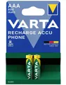2er VARTA PHONE Accu AAA 800maH HR03 Micro 1.2V NiMH DECT Telefon Akku 58398
