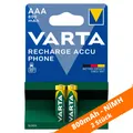 2 x Varta T398 Phone Power Akku AAA Micro HR03 1,2V 800mAh DECT Telefon NEU