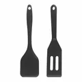MVOLEGDE 2 Stück Silikon Pfannenwender, Antihaft, Schwarz, Klein, Hitzebeständig, Spatula Silicone, Küchenutensilien, Flip, Braten