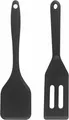 2 Stück Silikon Pfannenwender, Antihaft, Schwarz, Klein, Hitzebeständig, S