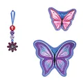 Step by Step Magic MAGS „Butterfly Maja“, 3-teilig, 2 Magnet-Applikationen und 1 Anhänger, Ergänzung für Schulranzen oder Vorschulrucksack, blau-lila-rosa