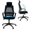 KLIM K300 Office Chair - NEU 2024 - Ergonomischer Bürostuhl - Weiches Sitzkissen & Stoff - Inklusive Kopfstütze - Bis zu 110 kg belastbar - Verstellbarer Stuhl für Büro und Zuhause