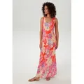 Aniston CASUAL Sommerkleid mit farbenfrohen Blumendruck - jedes Teil ein Unikat - NEUE KOLLEKTION bunt|rosa 36