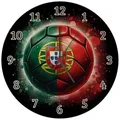 speecheese Wanduhr Fußball Portugal Flagge Wanduhr aus MDF 26,5 cm