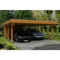 SKANHOLZ Carport "Spessart", BxT: 611 x 846 cm, Firsthöhe: 258 cm, lasiert - beige