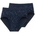 SCHIESSER Herren Slip 2 PACK - Sportslip, Essentials Feinripp, Karo-Print, S-XXL