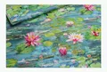 Stoff am Stück Stoff Baumwolle Rips Seerose bunt farbenfroh Seerosenteich Baumwollstoff Claude Monet