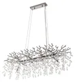 Lucande Hängeleuchte Bellora, 101 cm, Edelstahl, Kristall