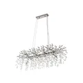Lucande Hängeleuchte Pendelleuchte Bellora Kristallleuchte Edelstahl 101 cm G9