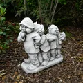 Gnome Homo Trolle Wichtel  Steinfigur 34 cm 12 kg Grau Weißbeton frostsicher