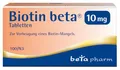 BIOTIN beta 10 mg Tabletten - hochdosiert (Vitamin B7) - Vitamine für gesundes Haarwachstum - für feste Nägel - Vitaminpräperat gegen Haarausfall - ohne Zusatzstoffe - für Erwachsene - 100 Stk.