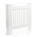 Toboli Heizkörperverkleidung weiß 78 x 19 x 82 cm, Heizkörperabdeckung aus MDF, Holzverkleidung für Heizkörper in Lamellenoptik