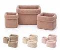 BABEES Aufbewahrungskorb Wickeltisch Baby, Körbchen Set 3 Stück, Organizer Wickelkommode, Utensilo Aufbewahrungsbox Badezimmer (BOUCLE_BEIGE)
