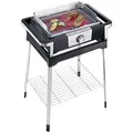 SEVERIN SENOA BOOST S Elektrogrill mit Standuntergestell, Standgrill mit schnellem Grillstart bis 500 °C, Balkon Grill mit SafeTouch-Oberfläche, Edelstahl/Schwarz, PG 8117