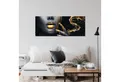 Runa Art Wandbild Schwarz Gold Wohnzimmer Deko Bild Frau Fashion, 1 Teilig - 100 x 40 cm, 5 Teilig - 200 x 100 cm