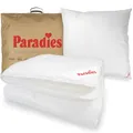 PARADIES Winterdecke 135x200 Set mit Kissen 80x80 - Prima Bio Winterbettdecke + Softy Top Bio medium Kopfkissen, Bettzeug 135x200 Set