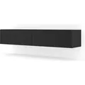 Hängender TV Schrank BINGO 160 cm SCHWARZ MATT Lowboard TV Tisch TV Stand Sideboard Kommode MDF Hi-Fi Tisch Modern Loft Industrie Design - Schwarz