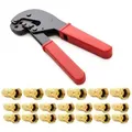 PremiumX PX-106C Krimpzange Crimpzange SAT Werkzeug für Satellitenkabel Presszange Crimping-Tool 20x F-Stecker