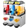 VEVOR Gewerbliche Slush Eis Maschine 45 L Slushie-Maker mit 3 Tanks, Crushed Ice-Maschine aus Edelstahl für 180 Tassen Margarita und Smoothies, Eis-Slush-Maschine für Zuhause Gastronomie Cafés Bars