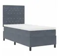 vidaXL Bett LED Boxspringbett mit Matratze Dunkelgrau 90 x 200 cm Samt (1-tlg)