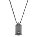 s.Oliver Kette mit Anhänger Edelstahl Herren Halsschmuck, 55+5 cm, Grau, Kompass, Kommt in Schmuck Geschenk Box, 2036846
