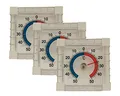 Iloda® 6X Fensterthermometer selbstklebend, transparent und analog ca. 7,5x7,5cm aus Kunststoff, Außenthermometer für Fenster, Thermometer Außen