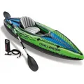 Intex- Boot Kajak Schlauchboot Challenger K1 Set, bis 100kg - grün, 68305NP - Schwarz/Blau/Grün/Grau