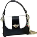 Florence Leder Tasche Umhängetasche schwarz weiß OTF833SW