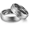 Partnerring MARRYA "Titan Ringe Trauringe Eheringe Partnerringe" Gr. 62, silber (herren ring, silber), Fingerringe, Damen, 62, Titan