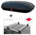 Dachbox VDPBA320 320 Liter carbonlook abschließbar  + Dachträger VDP Delta kompatibel mit koda Scala (5 Türer) ab 2019