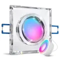 SSC-LUXon Einbaustrahler MIRELLA LED flach Smart aus Glas schwenkbar - Deckenspot mit RGBW Lampe 230V (kompatibel mit Alexa, Siri & Google)