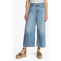 Tommy Hilfiger Weite Jeans Wide Leg High Waist mit Logo-Badge, in blauer Waschung blau 28
