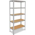 shelfplaza HOME 200x130x60 cm Schwerlastregal in verzinkt mit 5 Böden und 150 kg Traglast pro Boden