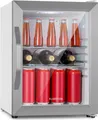 Klarstein Beersafe Crystal White Bierkühlschrank, Getränkekühlschrank mit Glastür, Kühlschrank, Flaschenkühlschrank mit 33 Liter
