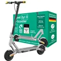 EGRET E-Scooter mit Straßenzulassung (ABE), 18,6 kg leicht, 30 km Reichweite, 9" Luftreifen, 2x Federung, Blinker, 100 kg Traglast, App – Ey! 3 - Grau