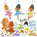 Baker Ross FN548 Ballerina Mix & Match Dekorationssets – 8er-Pack, Schaumstoff-Bastelsets für Kinder