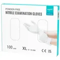 EUROPAPA Nitril-Handschuhe Medical Einmalhandschuhe Untersuchungshandschuhe (100 Stück, puderfrei ohne Latex, Gummihandschuhe) unsteril latexfrei disposible gloves weiß XL