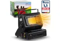 ZMC Heizstrahler 2-in-1 Tragbare Gasheizung und Gaskocher 1,3KW + Gaskartuschen 227g, LPG Anschluss, mit Piezozündung Camping Heizung mobile Gasheizer
