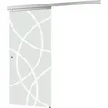 inova Glasschiebetür Kreisförmig Satiniert 1025 x 2200 mm Komplettset mit Griffmuschel