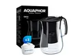 AQUAPHOR Wasserfilter Set Filterkanne ONYX schwarz- inkl. 3 Filter MAXFOR+, Zubehör für Filterkartuschen MAXFOR+, MAXFOR+H hartes Wasser & MAXFOR+ Mg. Magnesium, Reduziert Kalk, Chlor & weiteren Stoffen. BPA frei