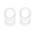 Silikon-Knopf-Ring, 2 Pcs Schnuller Adapter, Silikon Dummy Schnuller Halter Clip Adapter Ring, Silikonring für Schnuller (Transparent)